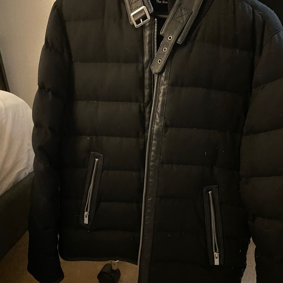 The Kooples Leather Trim Flannel Down Jacket - Picture 5 of 7